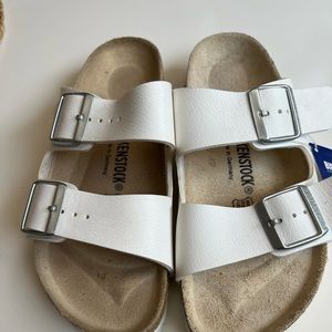 Birkenstock white sandals